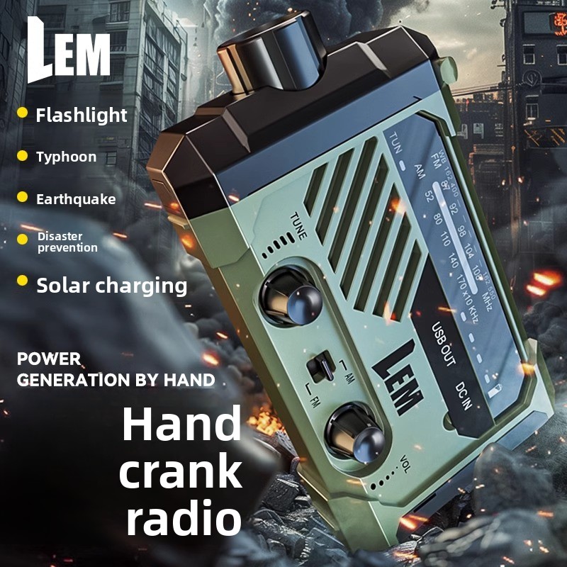 Solar Powered Charger - Rádio de Sobrevivência - Alerta Meteorológico