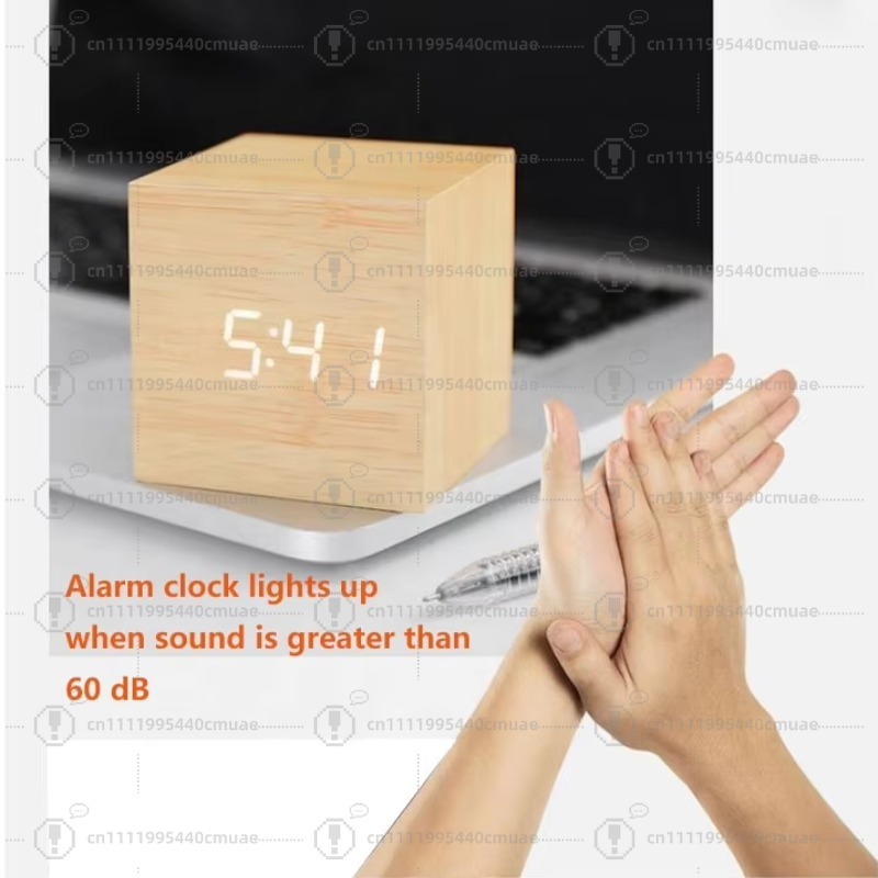 Digital Alarm Clock - Despertador Digital de Madeira com Luz