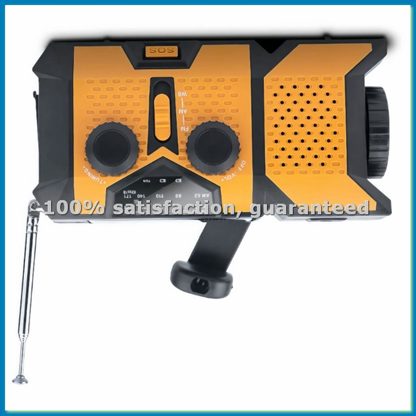 Solar Powered Charger - Rádio Solar Portátil com Manivela e