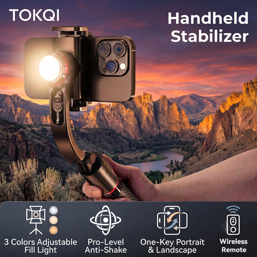 Auto Tracking Tripod - Estabilizador Gimbal TOKQI Anti-Vibração em Liga