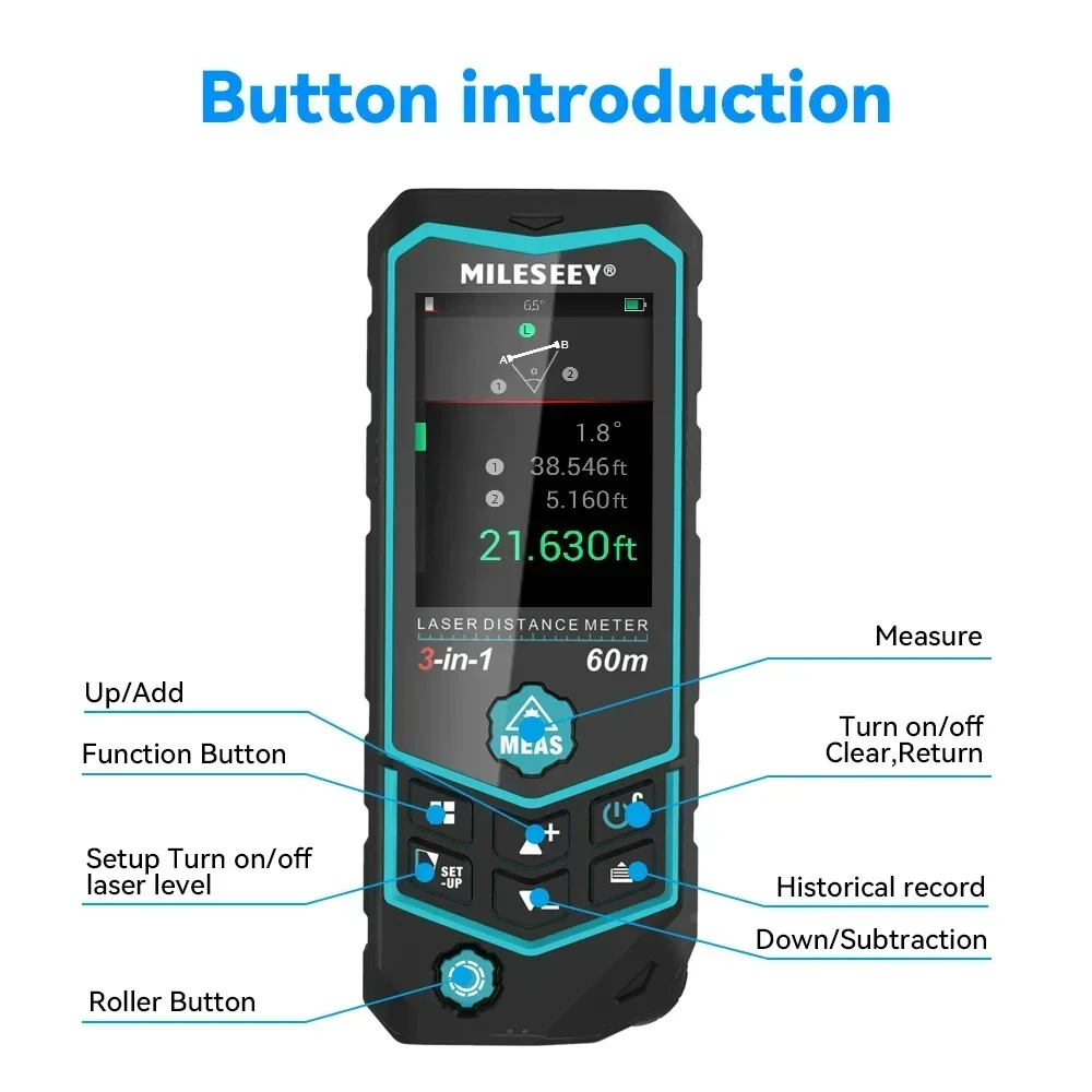 Mileseey R2B 60M Medidor a Las - Laser Distance Measure avaliação e preço